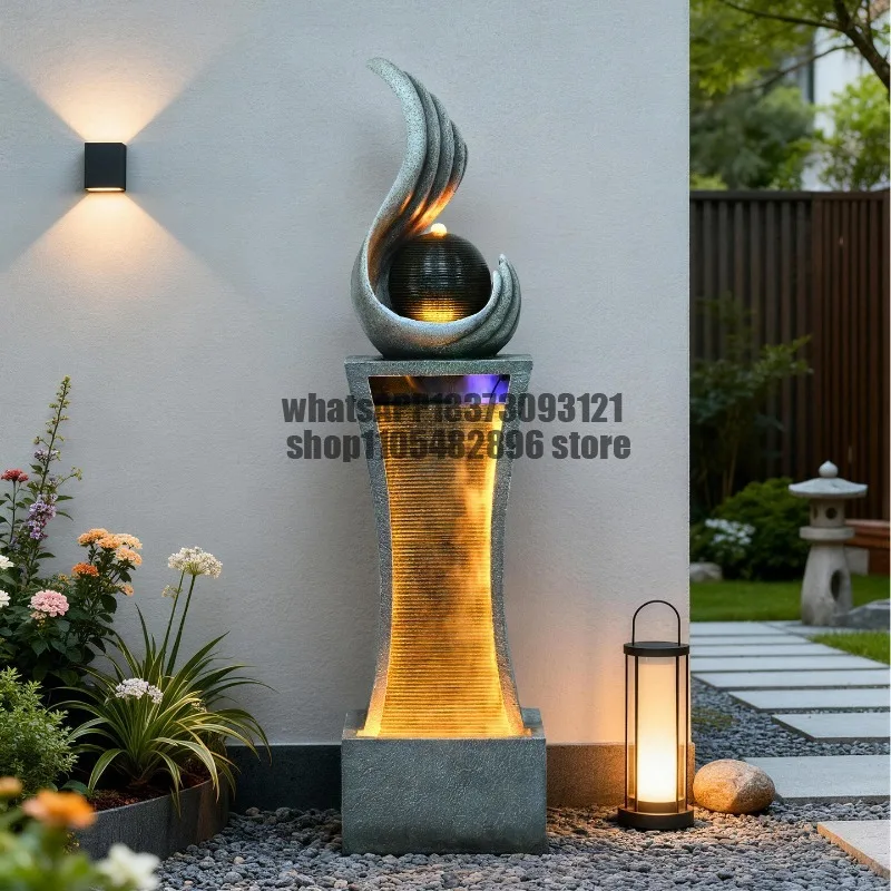 Flowing water ornament circulating water living room TV cabinet next to lucky office floor water feature housewarming