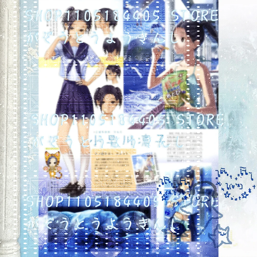 Rinko Character Reference Sheet Tapestry, NEW LovePlus Official Art Book Layout Featuring Kobayakawa Rinko Multiple Outfits: Sai