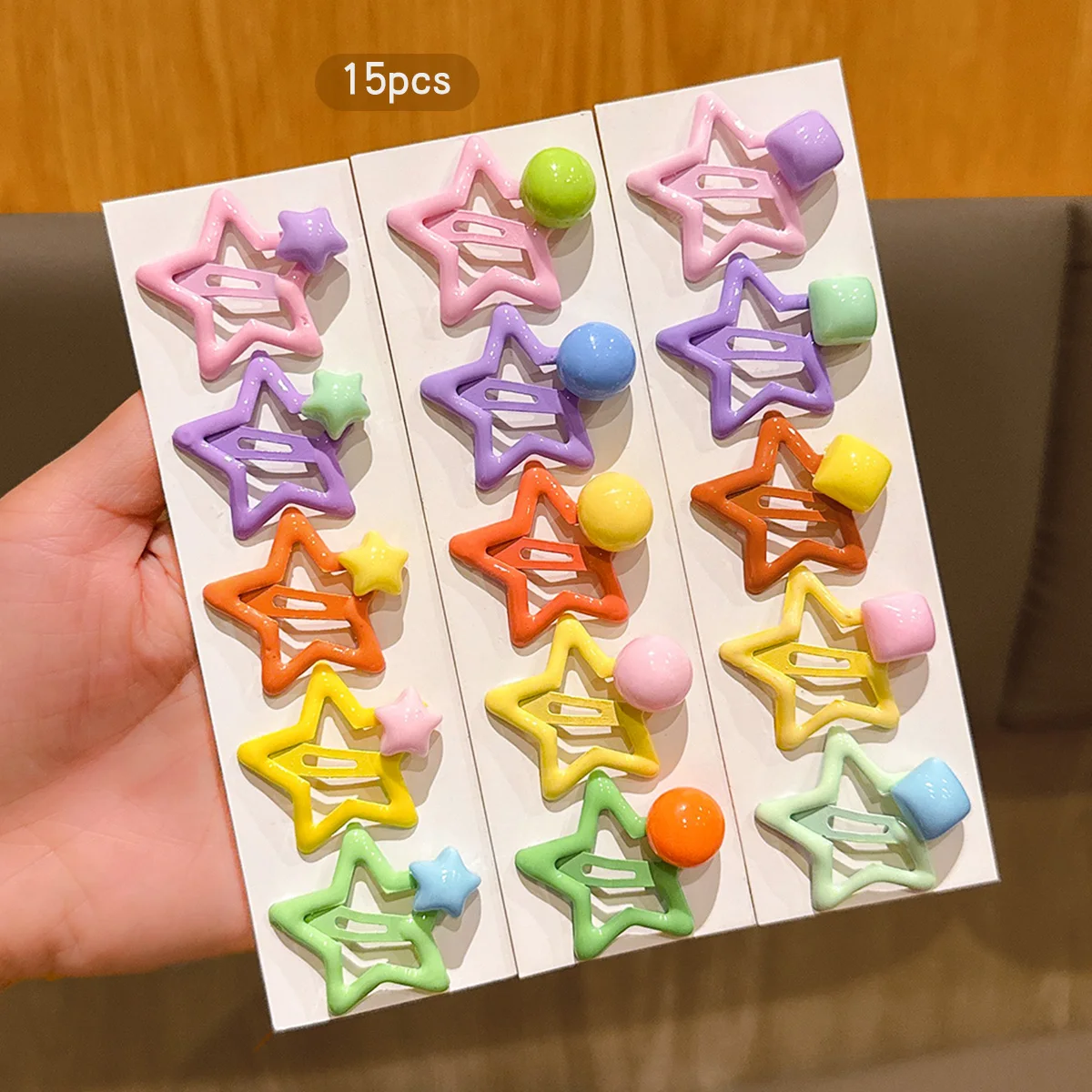 15 bunte Stern-Haarnadeln, süßer Haarschmuck für den täglichen Gebrauch, BB-Clips