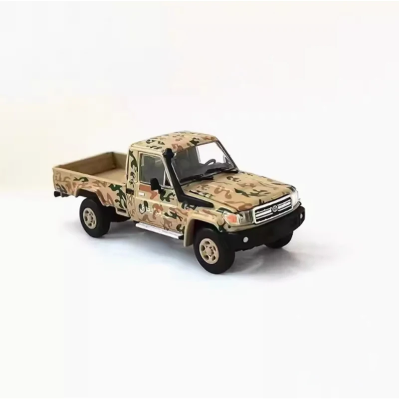 Diecast 1:64 Scale Toyota LC79 RM Rhino Armed Pickup Truck Simulation Alloy Car Model Static Display Collectible Gift Souvenir