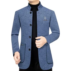 Men Stand-up Collar Business Blazers Jackets Man Casual Suits Coats High Quality Men Blazers Jackets New Spring Autumn Coats 4XL