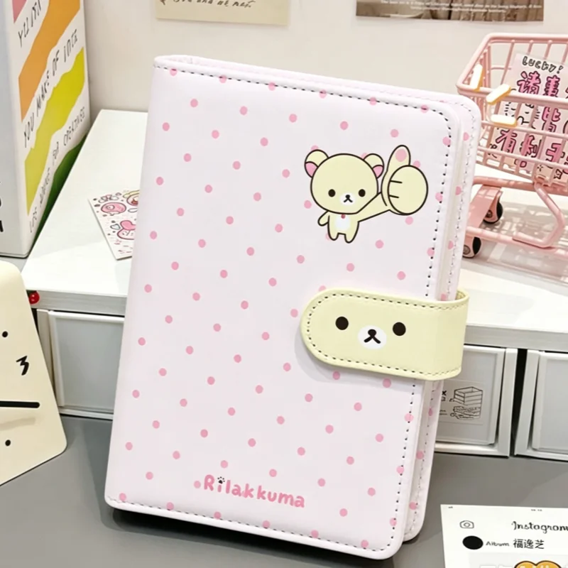 A6 45 Pages Rilakkuma Cute Polka Dot Pink Cortical Shell Underline Notepad Detachable Loose Leaf Take Notes Friends Holiday Gift view 2