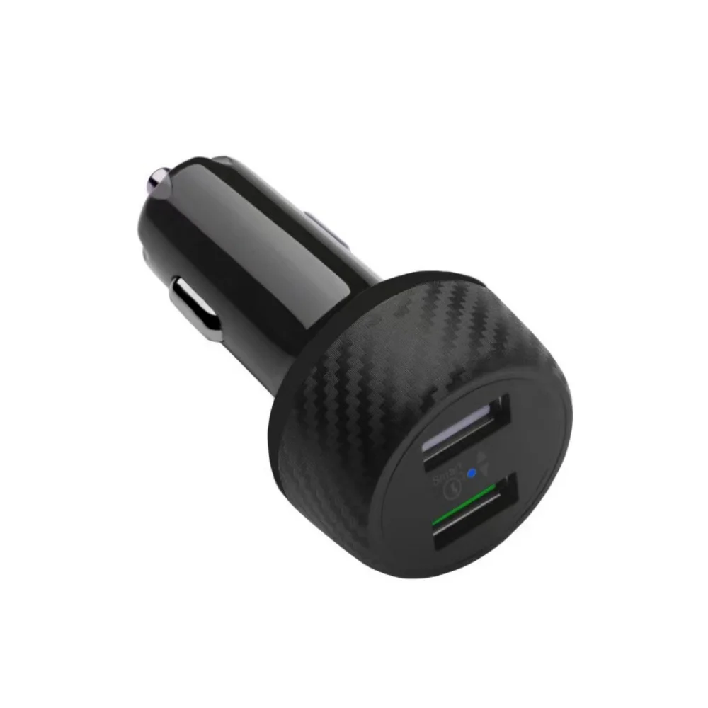 شاحن سيارة شحن سريع 3.0 و5 فولت/2.4 أمبير منافذ USB ذكية مزدوجة محول شاحن سيارة USB