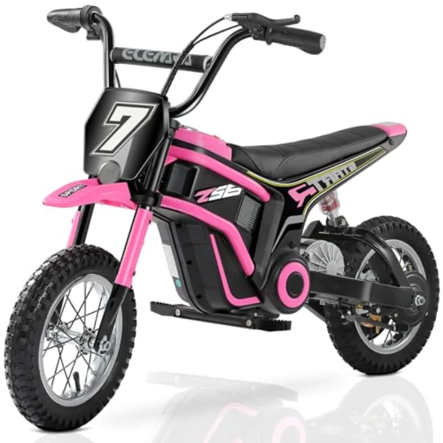 

Electric Motorcycle for Dirt Bike with Music Bluetooth 350W Chain-Driven Motor 15.5 mph 150lb Max Twist-Grip Throttle Hand-Oper