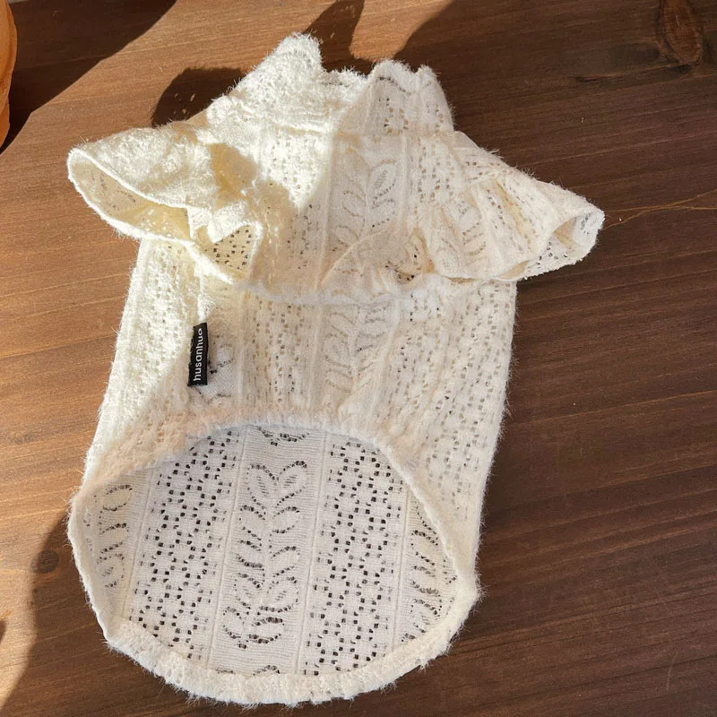 Sudadera malla capucha encaje blanco perros Chihuahua primavera verano - imagen 2