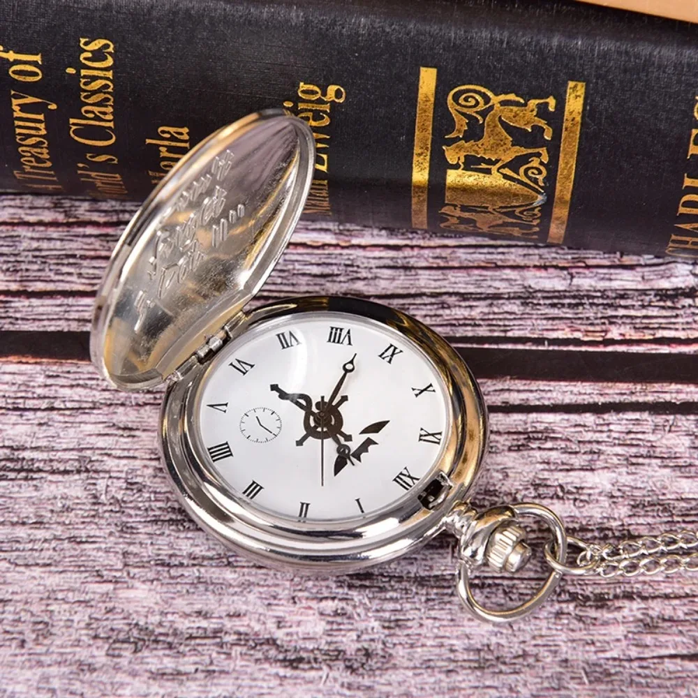 Roman Numeral Vintage Full Metal Alchemist Cosplay Pocket Watch High Quality Full Metal Alchemist Watch Pendant Necklace Chain