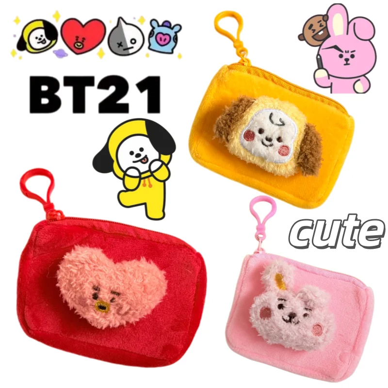 BT21 koya and shooky coin purse cartoon cute fashionable personalized Large capacity portable student earphone bag keychain gift