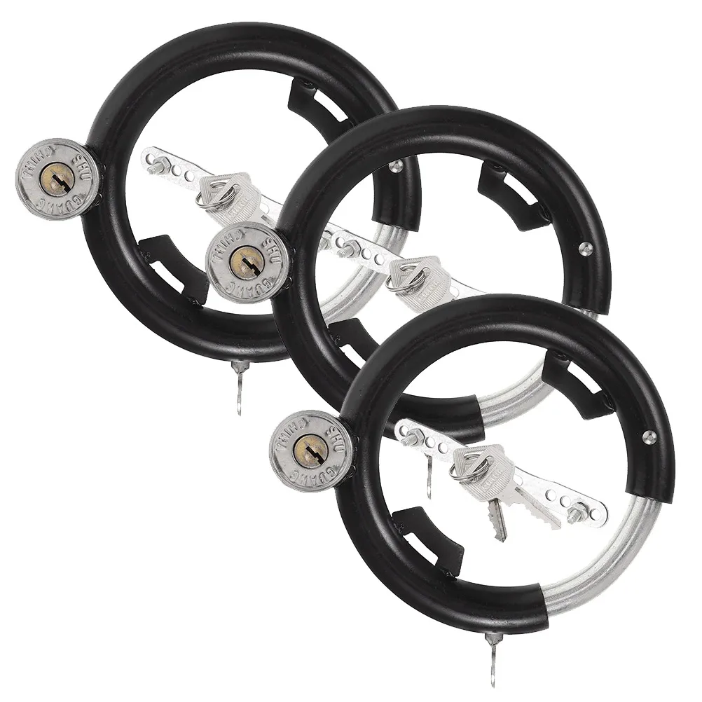 

3 set Anti-Theft Thickened Stainless Steel Bicycle Motorcycle Security Lock Portable Chain Lock For Mountain Road Electric Bike