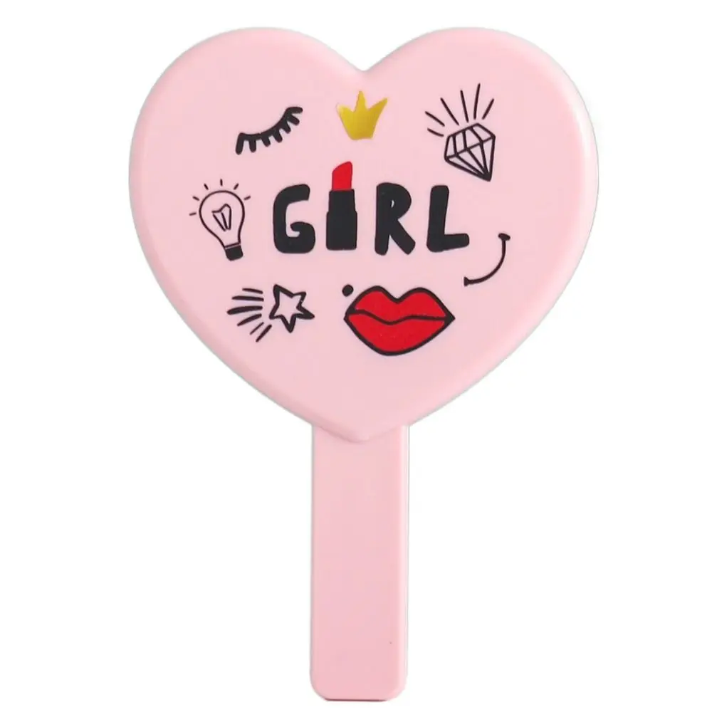 Hand Mirror Little Bear Eyelash Heart-shaped Mirror Love Handheld Cosmetic Mirror Portable Vanity Mirror Dressing Mirror Girl