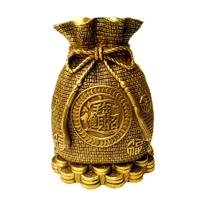 

Pure Copper Deposit Bag Money Box Decoration Lucky Treasure Cornucopia Home Decoration Accessories Fengshui living Room Crafts