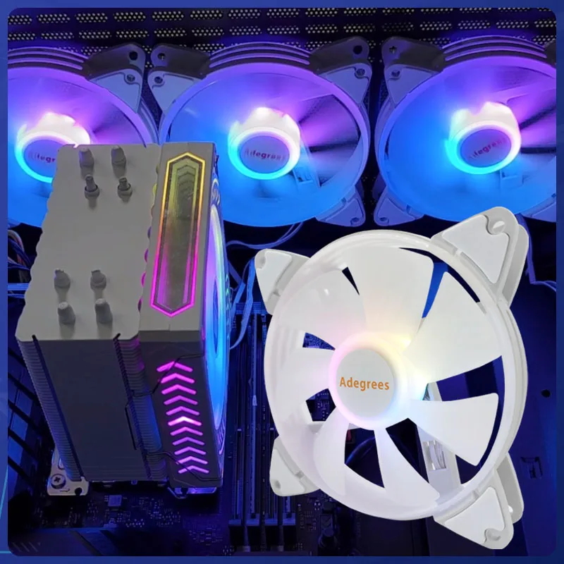 White 120mm ARGB FAN Ventilador PC Computer Case Fan  kit Cooling Cooler Aura Sync Adjustable Speed 5V 4PIN ARGB Fans