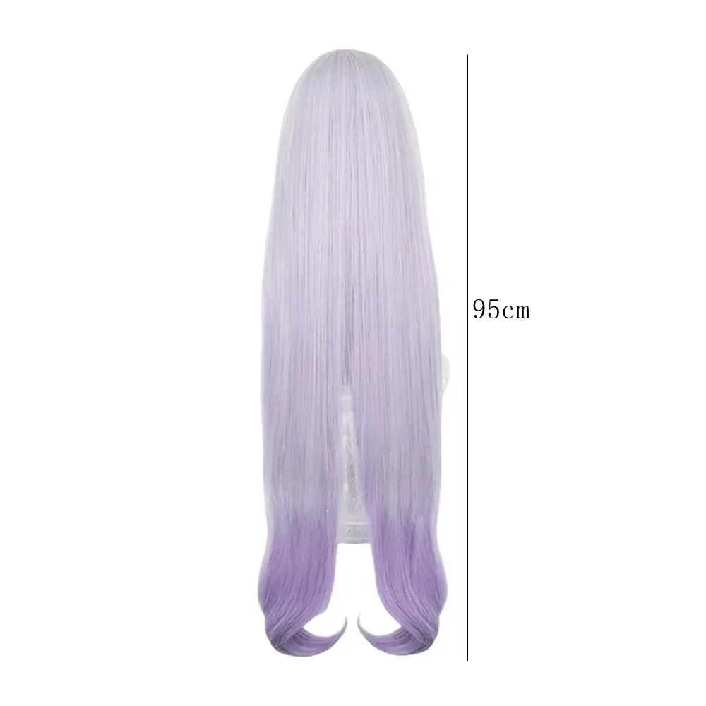 Genshin Impact Synthetic Hair  Black Swan Cosplay Wigs Long Light Purple Gradient Halloween Party Role Play Props