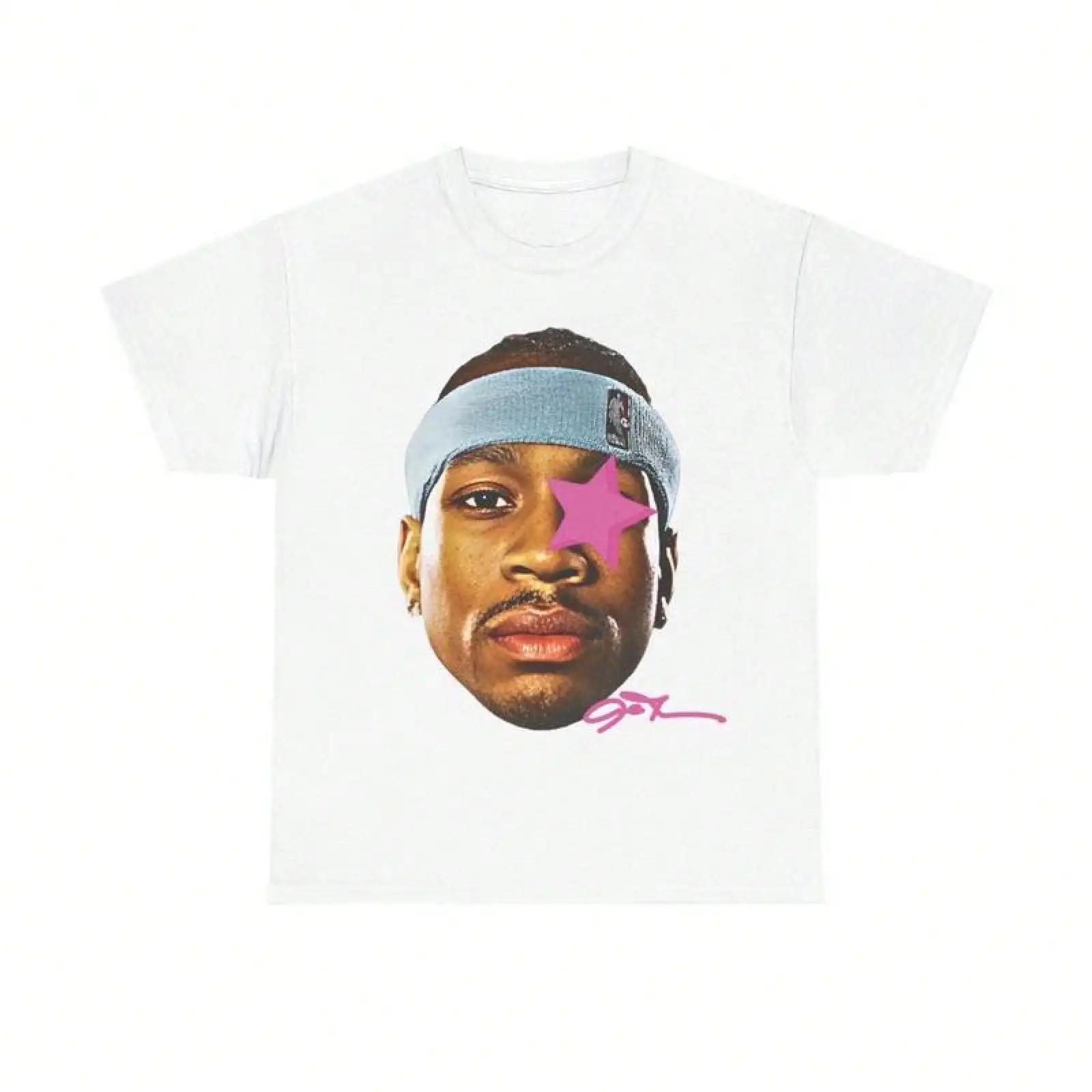 

Винтажная хлопковая футболка с короткими рукавами Iverson с большой головой, уличная одежда 90-х годов в стиле Rerto, мужская и женская хлопковая футболка большого размера, повседневные топы