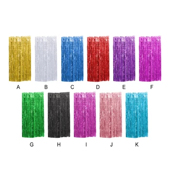 생일 파티용 골드 알루미늄 호일 스트리머 장식, 틴셀 커튼 배경 프린지 커튼, 블랙 6 5ft, 1 개 세트  Best5