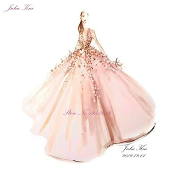 جوليا كوي قبالة الكتف قطار المحكمة خمر فستان الزفاف مخصص مع ...