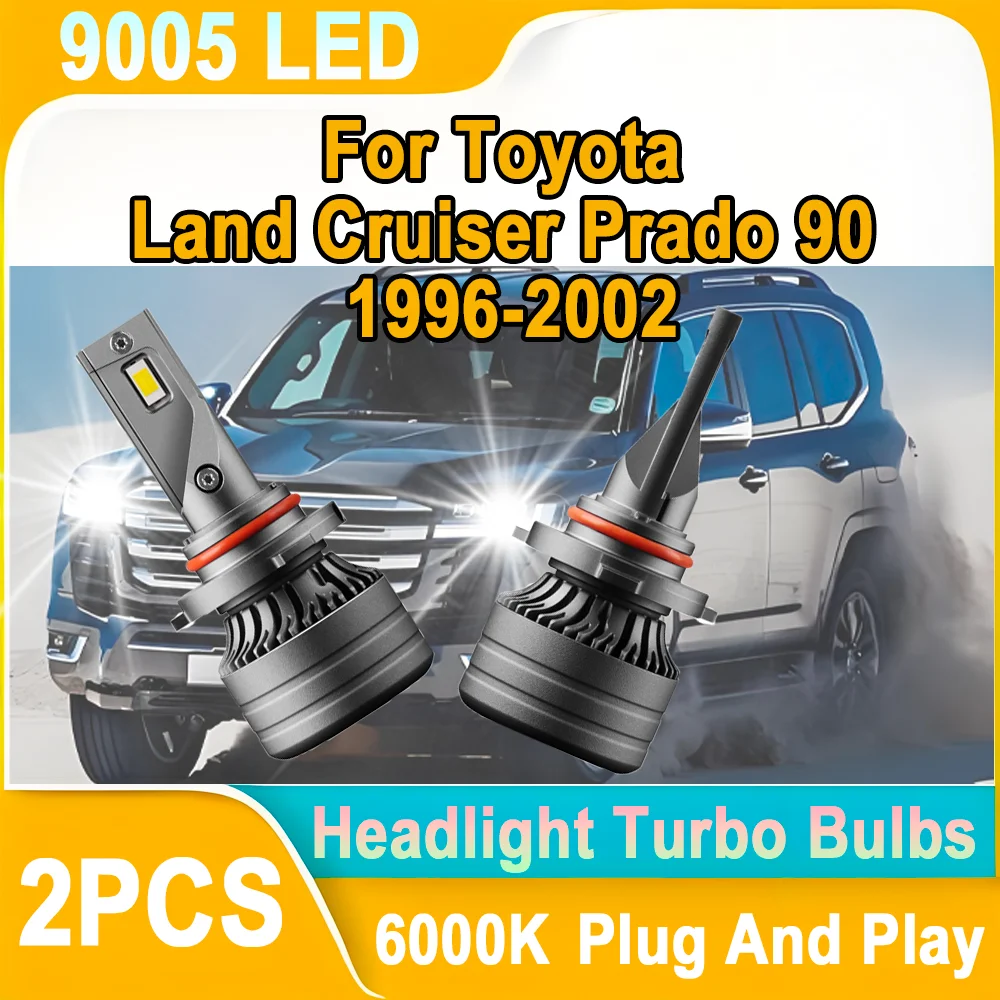 

2PCS 9005 Auto Lamps Canbus No Error 6000K White 120W High Power Plug And Play For Toyota Land Cruiser Prado 90 1996-2002 1997