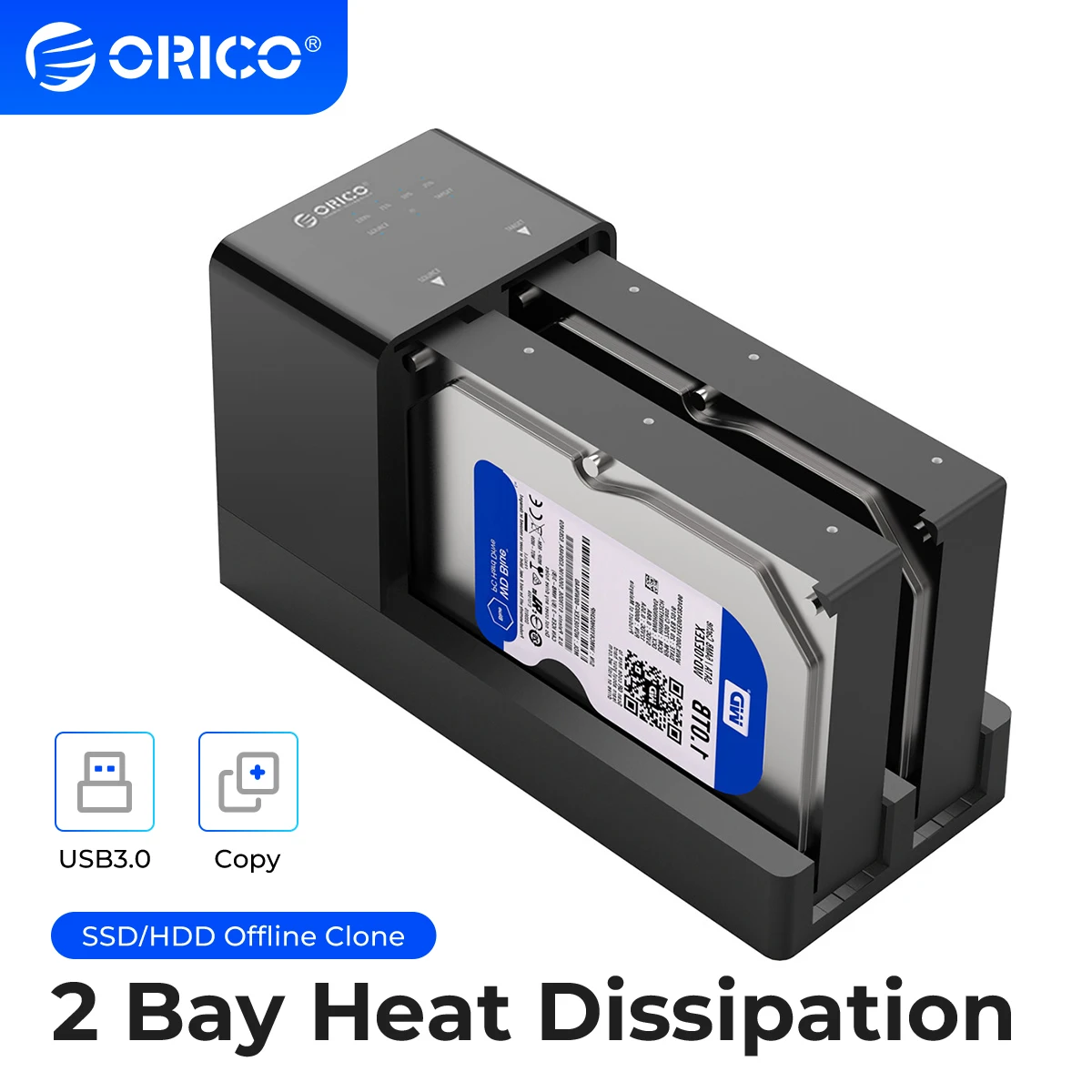 

Док-станция ORICO для жестких дисков диагональю 2,5/3,5 дюйма, USB 3,0