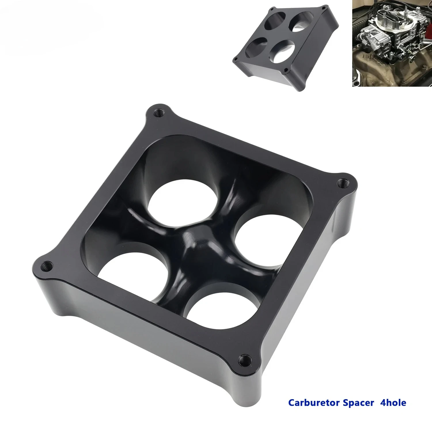 

Accesorios para carburador 4500 de aluminio de 2 pulgadas, mecanizado CNC, espaciador cónico combinado, orificio cuadrado, 4 pue