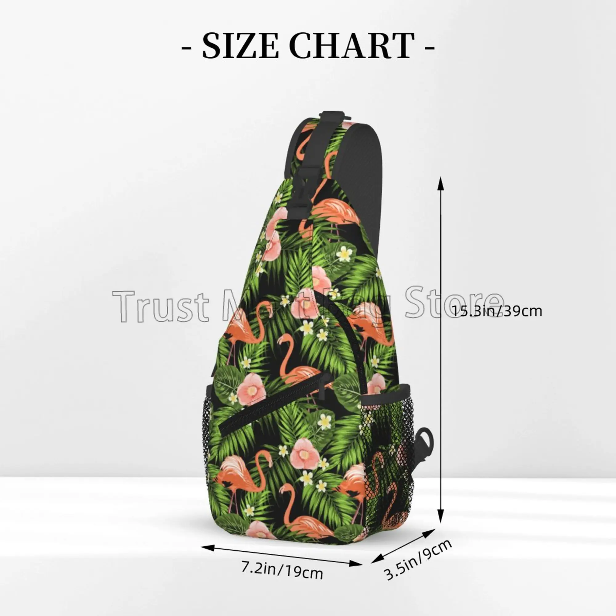 Pink Flamingo Sling Bag for Women Men Small Crossbody Sling Backpack Multipurpose Shoulder Bag Chest Bag for Travel Hiking