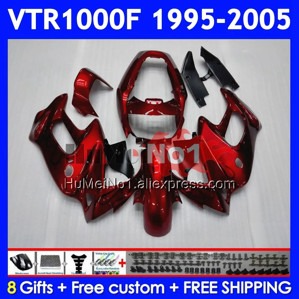 Metallic Red SuperHawk For HONDA VTR1000F 95 96 97 98 99 00 66No.0 VTR1000 F VTR 1000 F 1000F 2001 2002 2003 2004 2005 Fairing