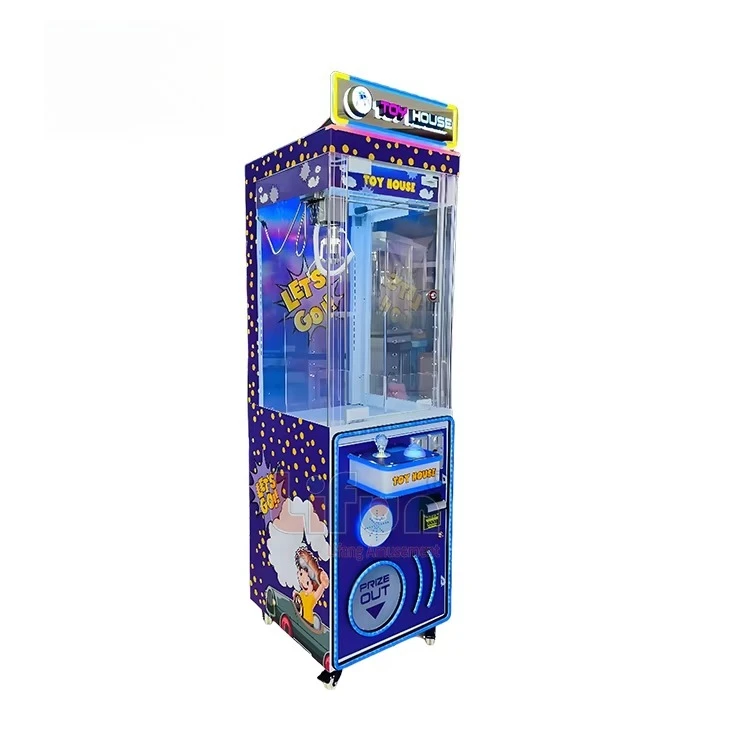 Commercial Metal Claw Machine Vending Toy House Coin/Bill Operated Arcade Game Prize Grabber LED Lights Adjustable Winning