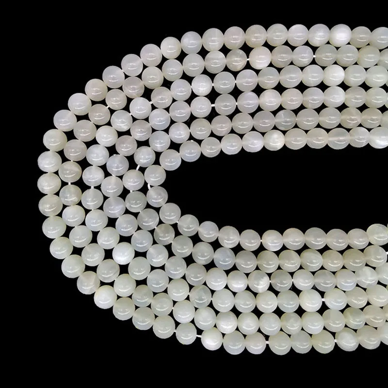 

6 8 10 12mm AA+ Natural White Moonstone Loose Beads for Jewelry Making Round Loose Spacer Beads fit Diy Bracelet Neckla