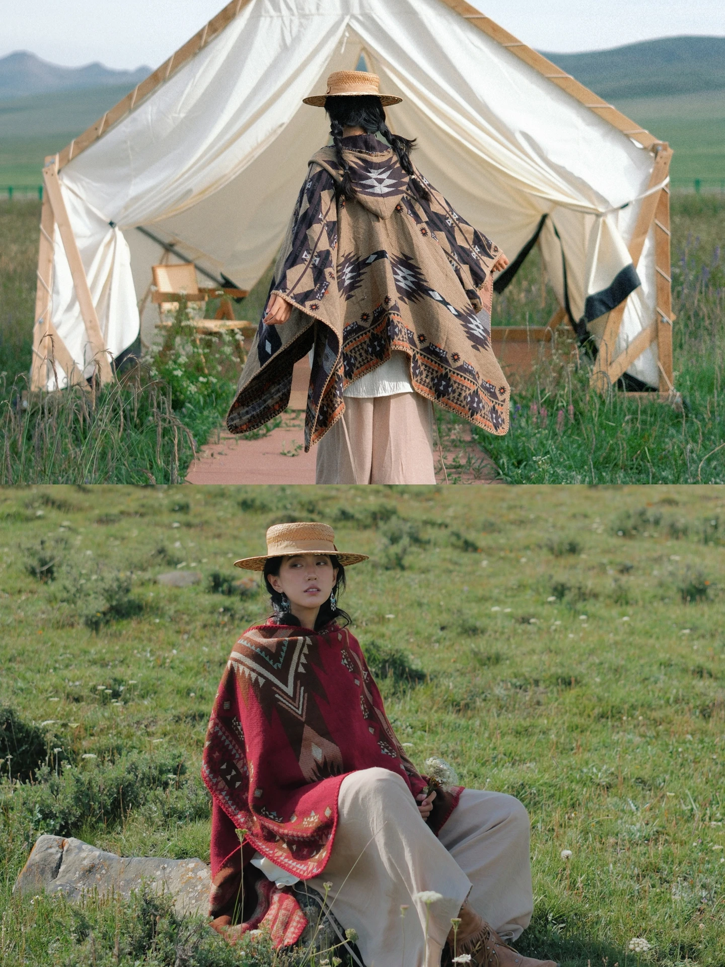 autumn-winter-knitted-woolen-hooded-shawl-prairie-travel-photography-atmosphere-god-tool-ethnic-style-journey-store