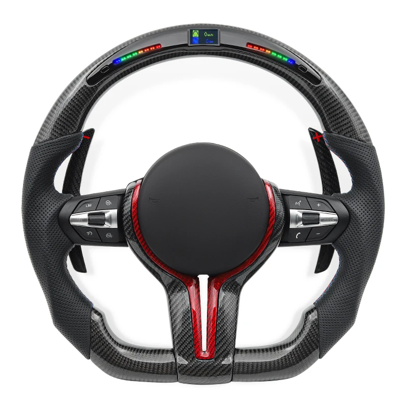 

M Sport Steering Wheel For BMW F01 F10 F11 F20 F21 F30 F31 F34 F32 F33 F36 F22 F80 F82 M3 M4 M5 Carbon Fiber LED Steering Wheel