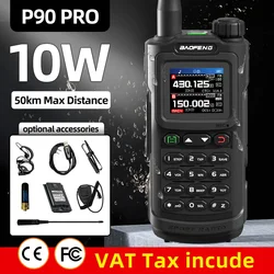 Baofeng-walkie-talkie P90 Pro de largo alcance, Radio FM Ham portátil de 2023 canales, UHF, VHF, carga de USB-C, Radio bidireccional impermeable, 1000