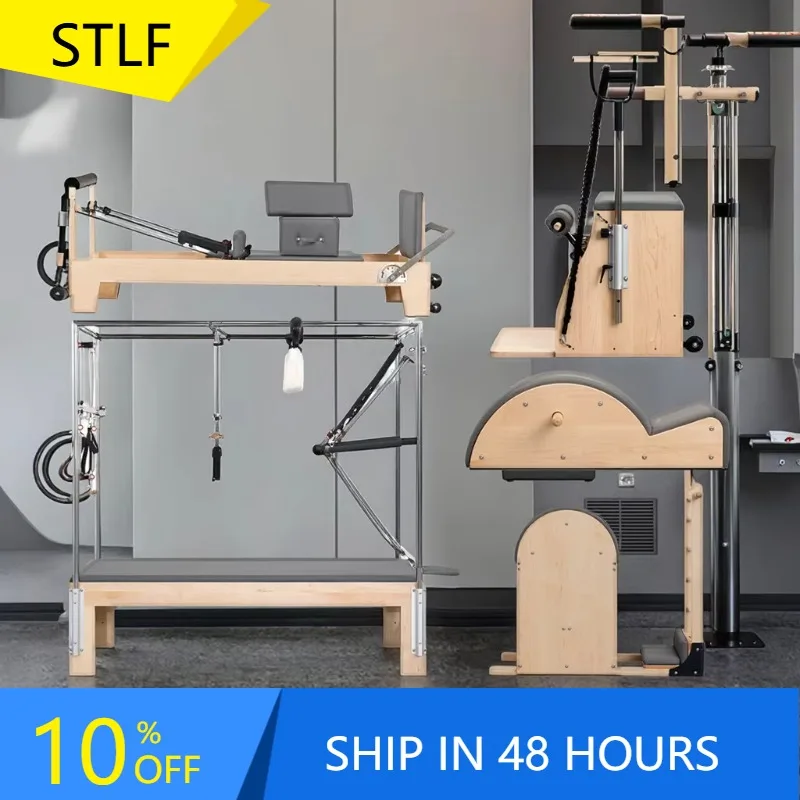 YTYIN DEREN Body Fitness Exercise Pilates Machine 5 Set Wooden Equipment Bodybuilding Pilates Reformer