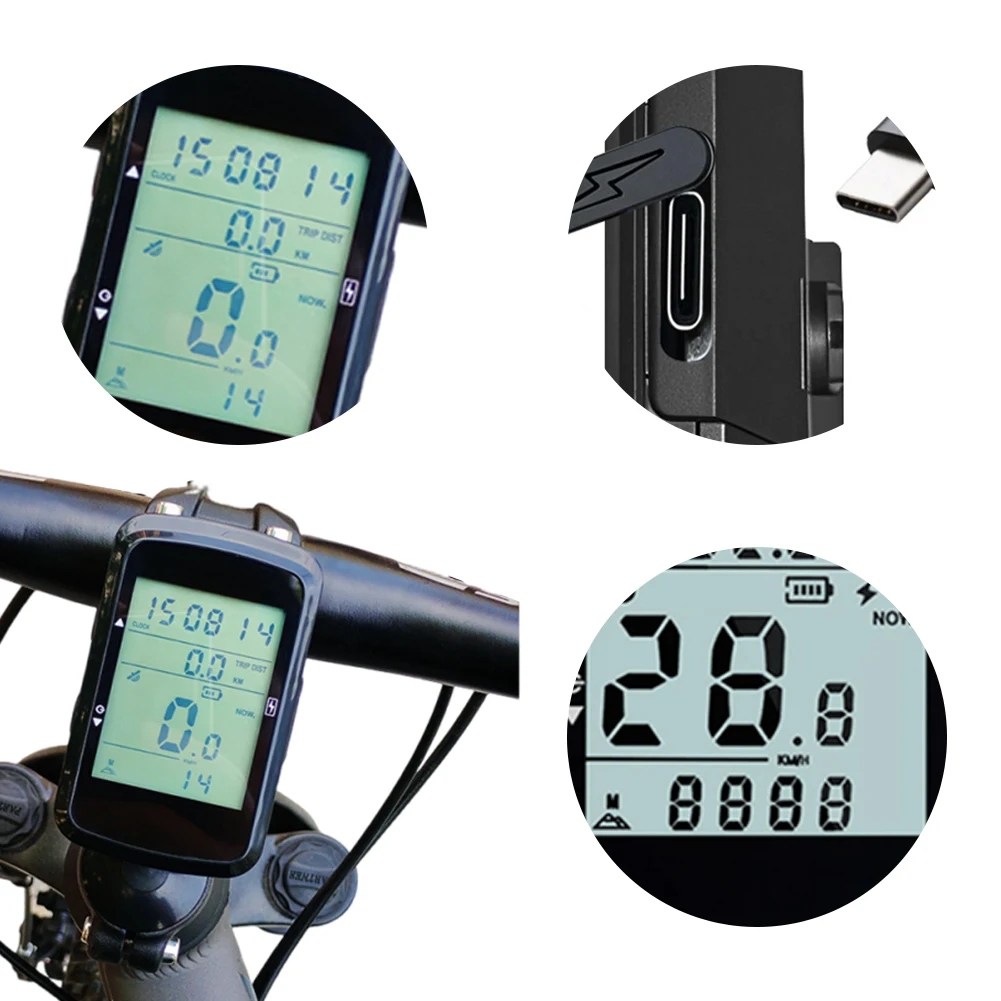 

Wireless Bicycle Computer 2.4 Inch Screen GPS Bike Speedometer with Backlight Digital Stopwatch Rechargeable for MTB Road Bike