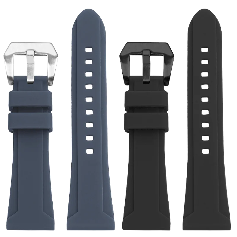 24 مللي متر 26 مللي متر العالمي FKM فلوروروبر حزام (استيك) ساعة ل بانيراي PAM111 PAM441 الديزل بريتلينغ معصمه الرجال شريط مطاطي سوار