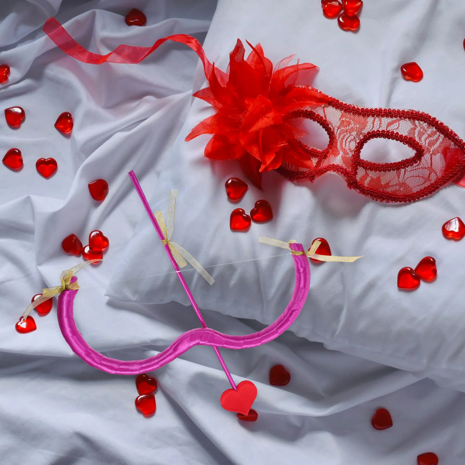 1Set Cupid Bow and Arrow Prop for Valentine Costume Party Cute Arch Design Cosplay Accessory Dance Event Centerpiece Decoration