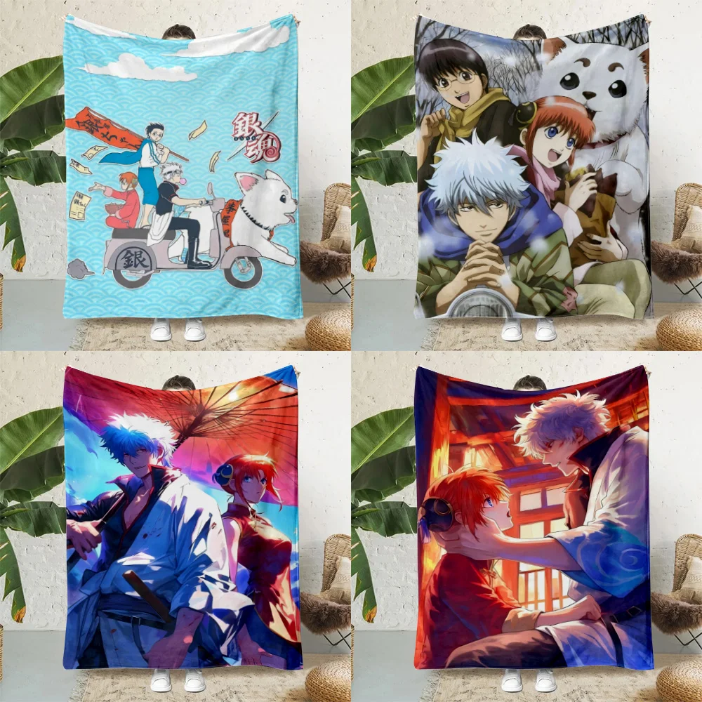 Animation Gin Tama Gintoki Sakata Printed Picnic Blankets Warm Blanket Soft and Comfortable Blanket Home Travel Birthday Gift