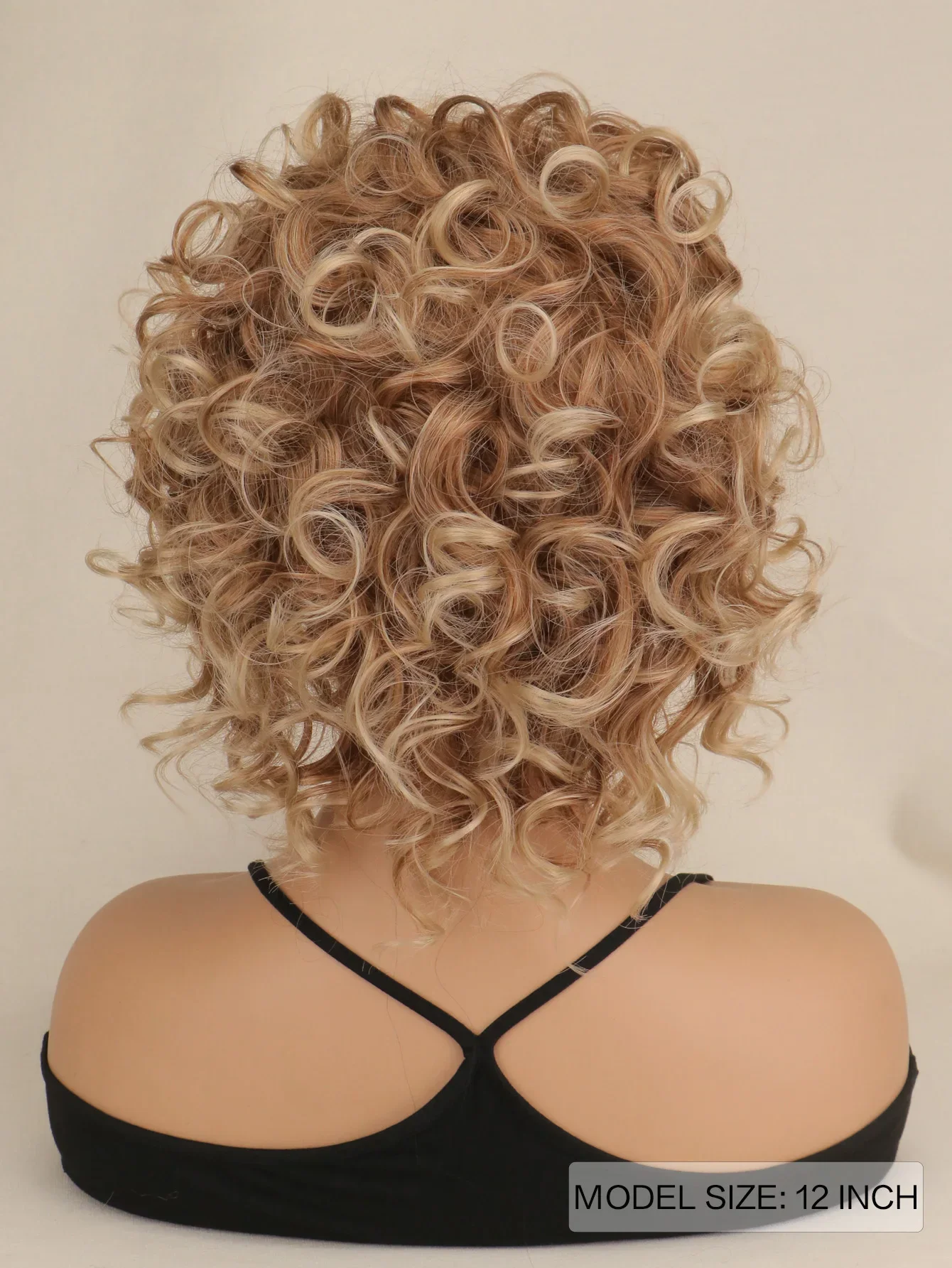 WHIMSICAL W Natural Hair Wigs Synthetic Women Mixed Blonde Brown Short Curly Wigs Heat Resistant Hair Wig for Women