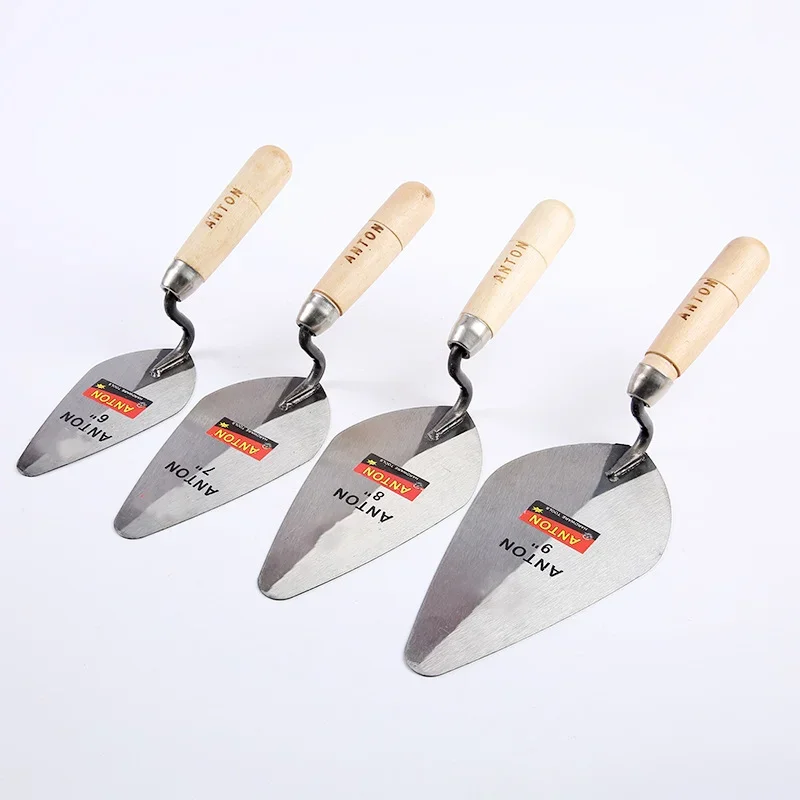 6/7 Inch Construction Tools Putty Knife Brick Trowel Laying Carbon Steel Blade Pointing Plaster Tool Carbon Steel 1Pc