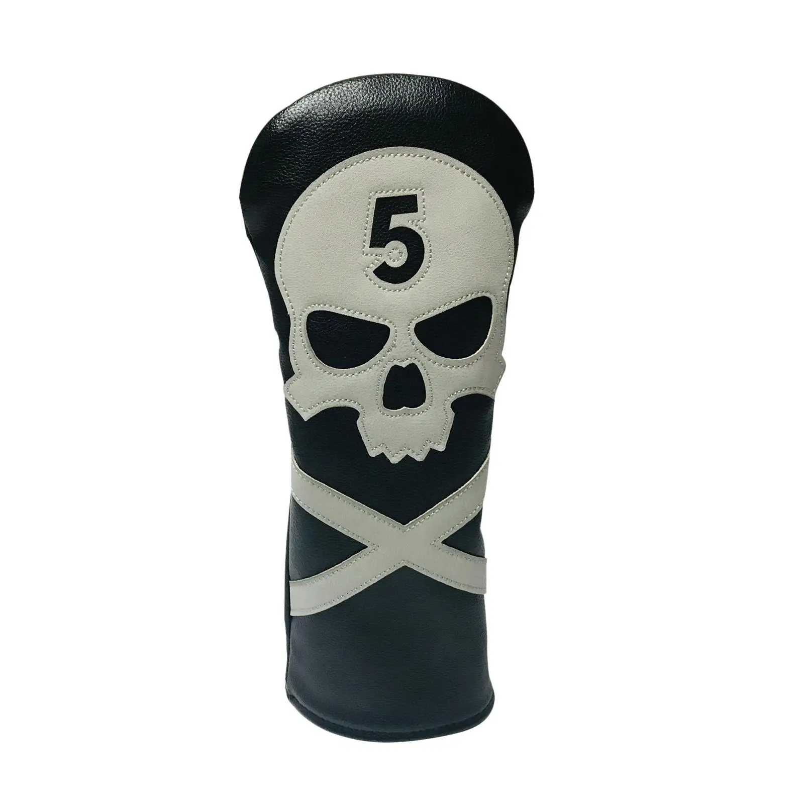 Golf Club Head Cover Durable PU Leather Waterproof Skull Design Headcovers for Wood Driver Fairway Utility
