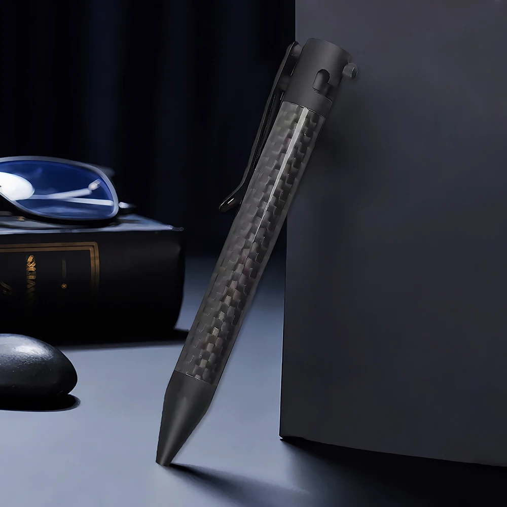 

Тактическая ручка из углеродного волокна Bolt Action, шариковая ручка для подписи, школьные и офисные канцелярские принадлежности, аварийный стеклобой, принадлежности для выживания