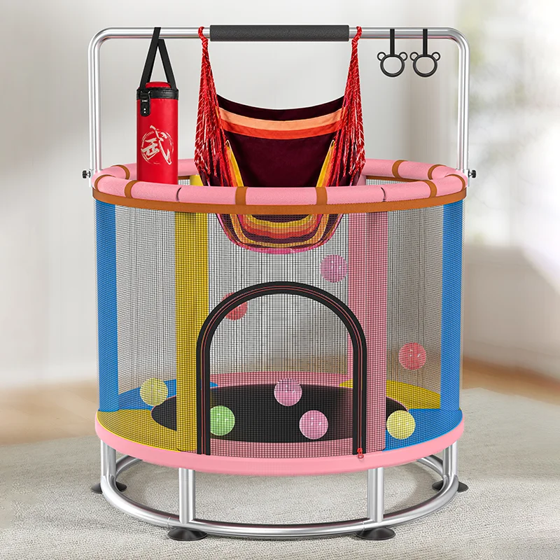 2026 Family children's trampoline with protective net and alloy steel bracket Upgrade of protective suitable for children toddle