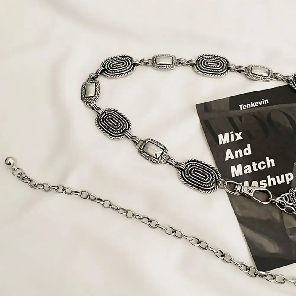 حزام معدني للنساء ، ريترو ، طراز بوهيمي ، حزام بطن معدني ، متعدد الاستخدامات ، زخرفة اللباس ، إكسسوارات سلسلة الخصر ، جديدة