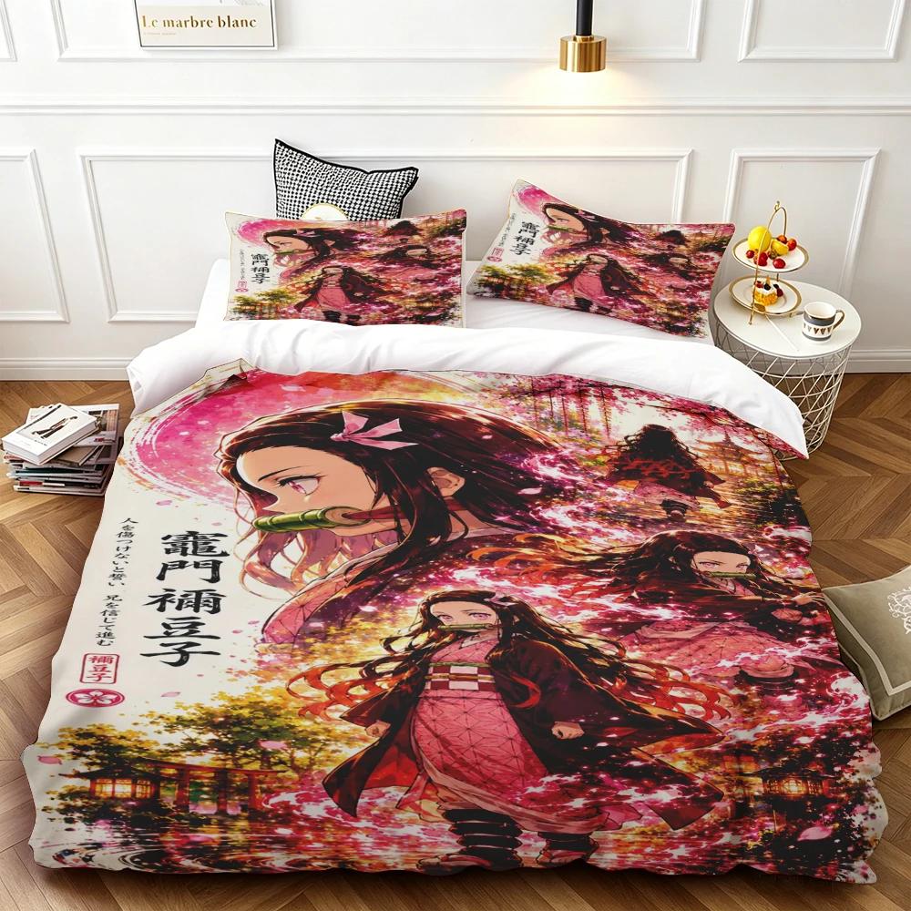 

Cartoon Duvet Cover Demon Slayer Tanjiro Bedding Set Soft and Breathable Quilt Cover Bedroom Best Gifts Single Twin