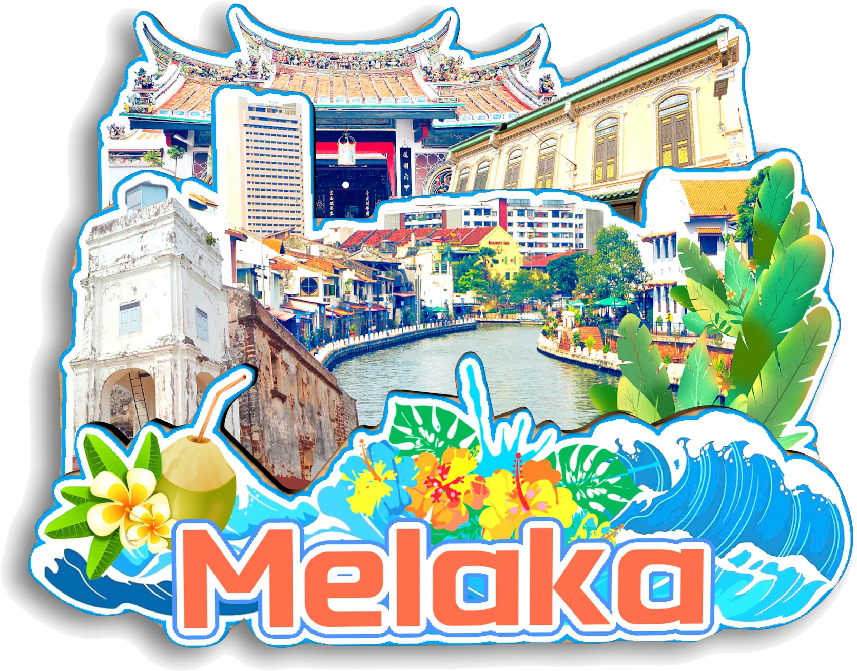 Johor Bahru Kuching Kota Kinabalu Ipoh Melaka George Town Cameron Highlands Malaysia Fridge Magnet Travel Souvenir Gift #6