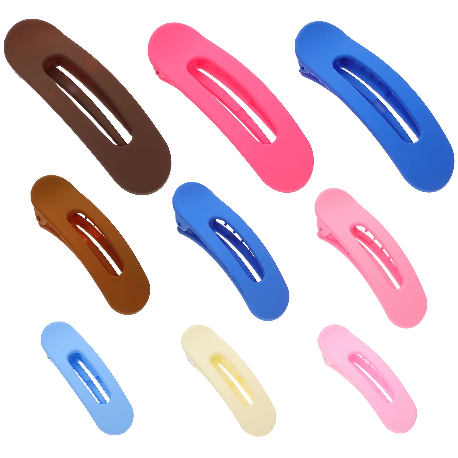 

9Pcs Gradient Color Duckbill Clips Set French Flat Hair Accessories for Women Blue Pink Brown Tone Matching Versatile Styling