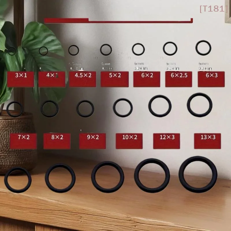 225PCS/Bag Black Rubber O Ring Assortment Washer Gasket Sealing O-Ring Kit 18 Sizes For Faucet Hose Connector Sealing Valve