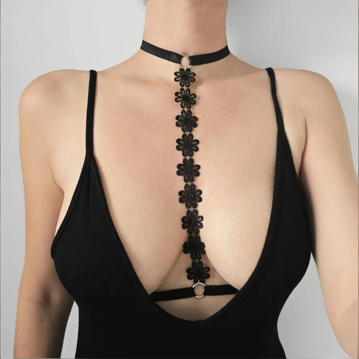Harness Belt for Women, Delicate Lingerie Layering Piece with Choker