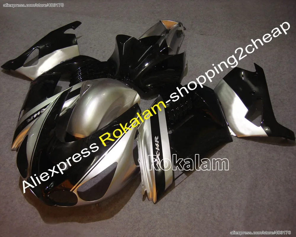 

06 07 08 09 10 11 ZX 14R ZX14 Body For Kawasaki Ninja ZX14R 2006-2011 Silver Black Motorcycle Fairings (Injection Molding)