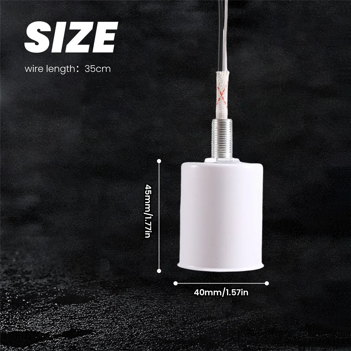 E27 Keramik Schraubsockel Runde LED Glühbirne Lampenfassung Halter Adapter Metall Lampenfassung mit Draht weiß