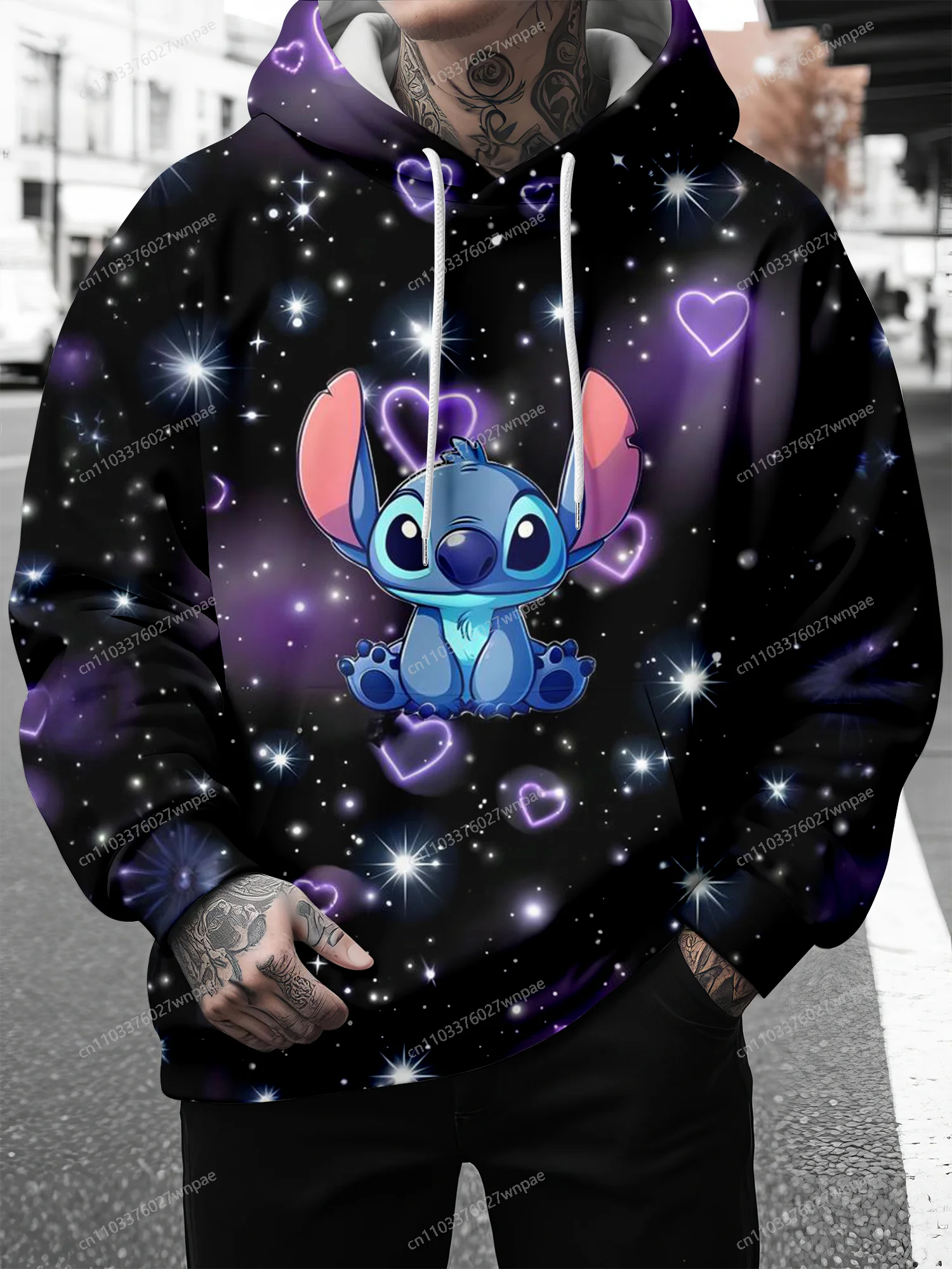 

Global-hot Stitch hoodie: 3D-print magic, soft cozy sport-casual, classic cute, gift-ready unisex adults kids