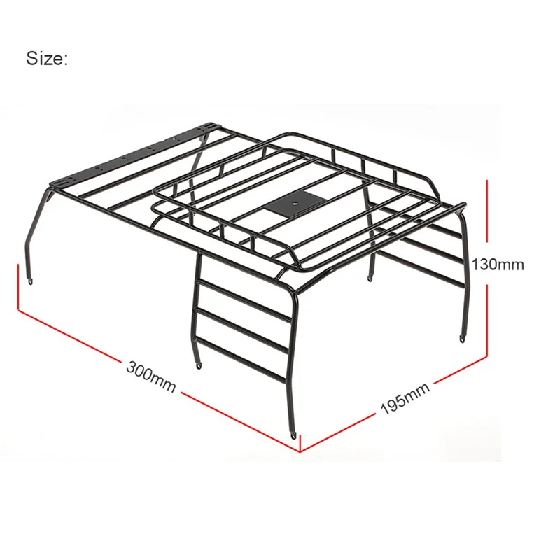 1/10 SCX10 313mm 휠베이스 시뮬레이션 클라이밍 카 랭글러 쉘 롤 케이지 루프 랙, 금속 수하물 랙