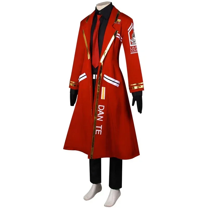 Gioco Limbus Company Dante DURANTE costumi Cosplay Anime Uniform abbigliamento giacca lunga rossa costumi di carnevale di Halloween uomo donna